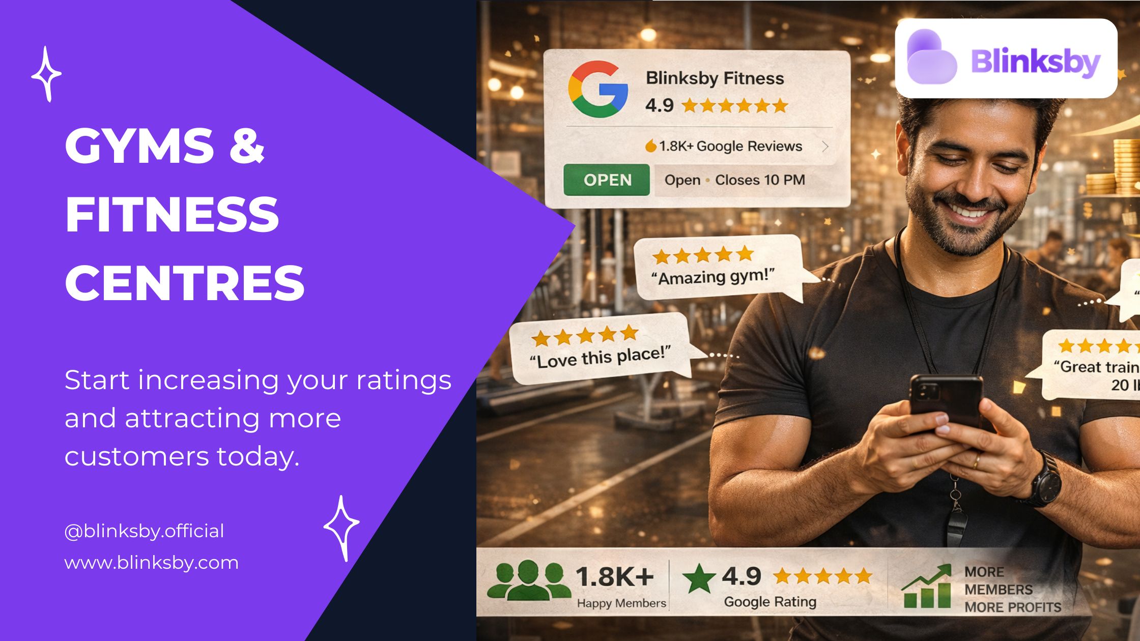 Google Reviews for Gyms & Fitness Centres | More GMB Reviews for Your Gym | Blinksby India